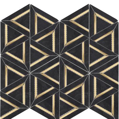 Rockart Nero Marquina Metal GEO 12x14 Mosaic