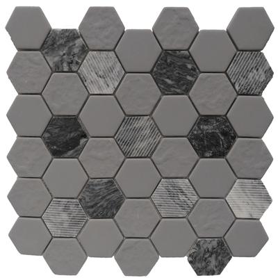 Rockart Gray Granite Hexagon 12x12 Mosaic