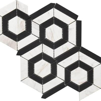 Rockart BW Hexagon Marble MOS 9x12