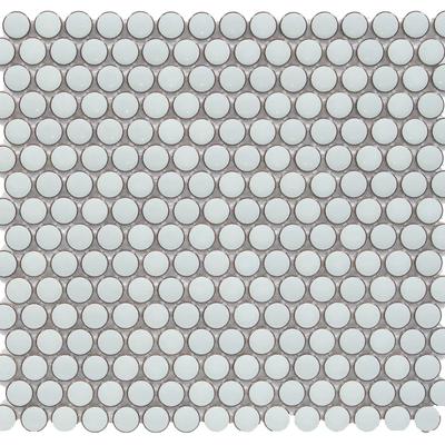 Color Collection Mosaics+ Bright Mint Green Penny Round 12x12