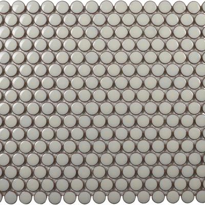 Color Collection Mosaics+ Bright Cream Penny Round 12x12