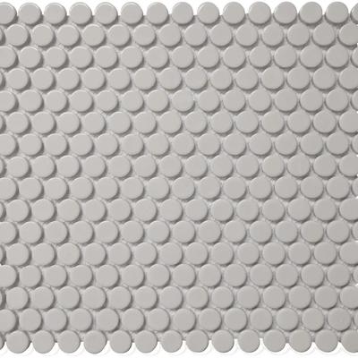 Color Collection Mosaics Bright Gray Penny Round 12x12
