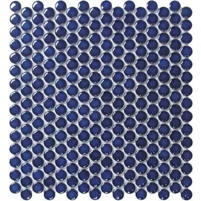 Color Collection Mosaics Bright Cobalt Penny Round 12x12