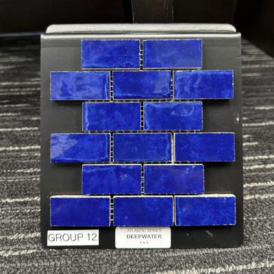 Aquabella Atlantic Deepwater 1x2 Porcelain Mosaic 12"x12" Pool Tile
