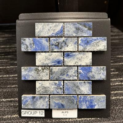 Aquabella Mountains Alps 1x2 Porcelain Mosaic 12"x12" Pool Tile