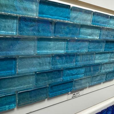 Aquabella Aurora Borealis Marvel 1x2 Glass Mosaic 12"x12" Pool Tile (AB-1211)