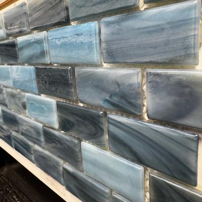 Aquabella North Seas Arctic 1x2 Glass Mosaic 12"x12" Pool Tile (NS-1225) - Hover