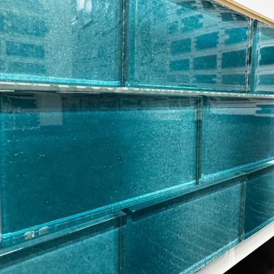 Aquabella Riviera Aqua Levanto 2x4 Glass Mosaic 12"x12" Pool Tile (RV-2433)