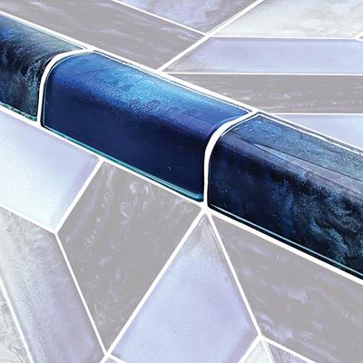 Dimension Trim Dusk Glass Bullnose Pool Tile (Covering 1 Linear Foot)