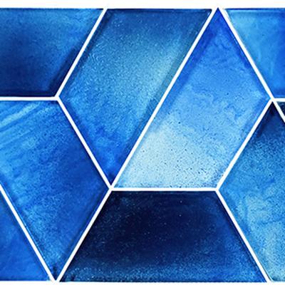 Dimension Cirrus Blue 2x4 Glass Mosaic 12"x12" Pool Tile