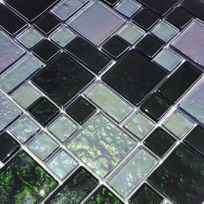 Galaxy Slate Blend Mixed Glass Mosaic 12"x12" Pool Tile - Hover