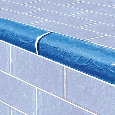 Moonscape Trim Blue Glass Bullnose Pool Tile (Covering 1 Linear Foot)