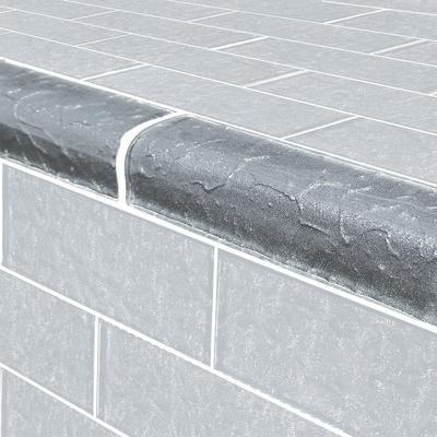 Moonscape Trim Gray Glass Bullnose Pool Tile (Covering 1 Linear Foot)