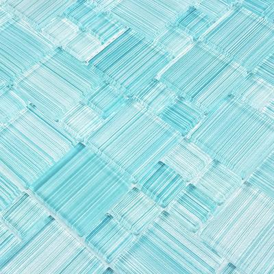 Watercolors Seafoam Blend Mixed Glass Mosaic 12"x12" Pool Tile - Hover