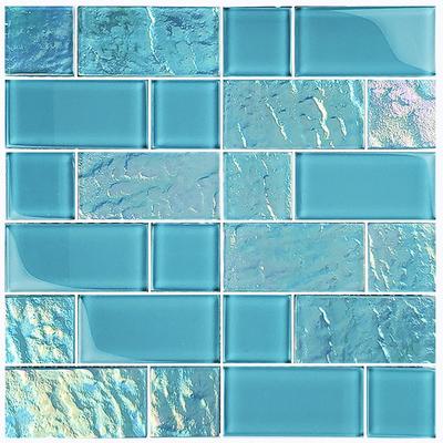 Twilight Turquoise Mixed Glass Mosaic 12"x12" Pool Tile