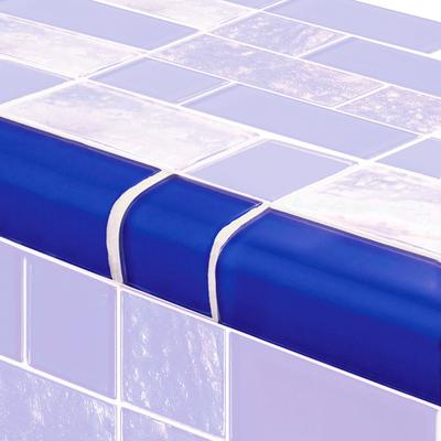 Twilight Trim Royal Blue Mixed Glass Bullnose Pool Tile (Covering 1 Linear Foot)