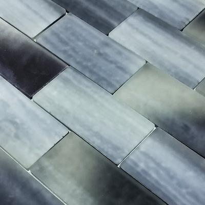 Subway Frosted Night 2x4 Glass Mosaic 12"x12" Pool Tile - Hover