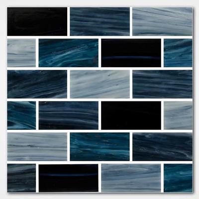 Aquabella North Seas Polar 1x2 Glass Mosaic 12"x12" Pool Tile (NS-1210)