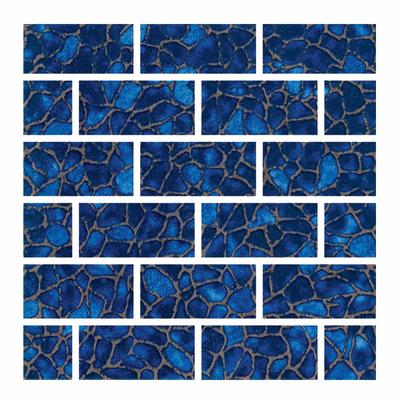 Aquabella Timeless Blue Allure 1x2 Porcelain Mosaic 12"x12" Pool Tile
