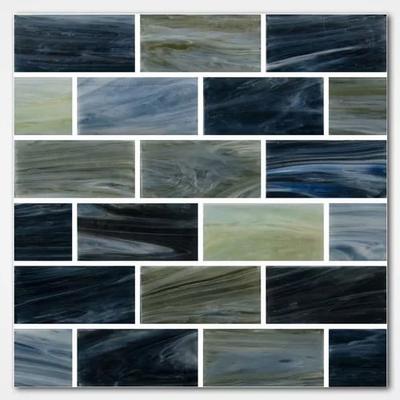 Aquabella North Seas Adriatic 1x2 Glass Mosaic 12"x12" Pool Tile (NS-1219)