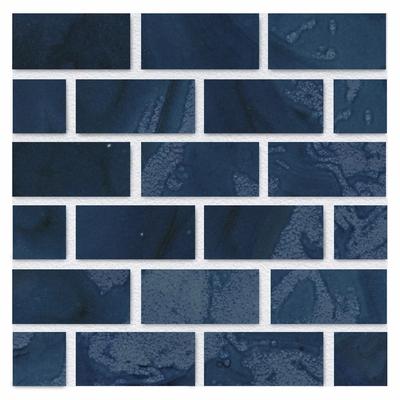 Aquabella Agate Larimar 1x2 Porcelain Mosaic 12"x12" Pool Tile
