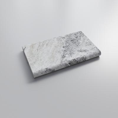 Silver Travertine 5cm Double Bullnose Pool Coping 12x24 - Hover
