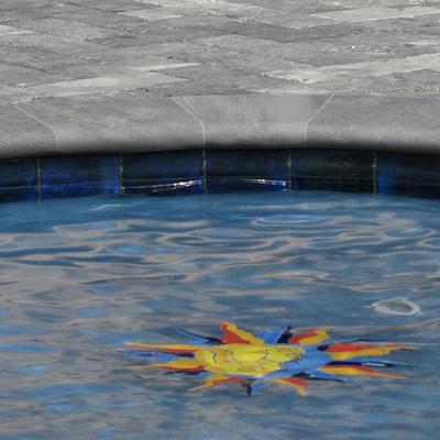 Argento Travertino 2cm Bullnose Pool Coping 13x24 - Hover