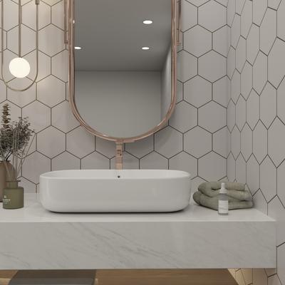 Block Hexagon Gris Matte 5x6 - Hover