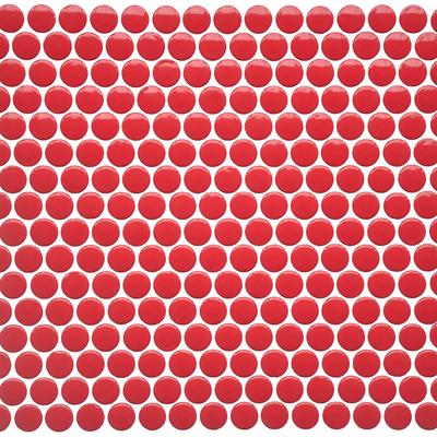 CC Mosaics Bright Red Pepper Penny Round Mosaic 12x12