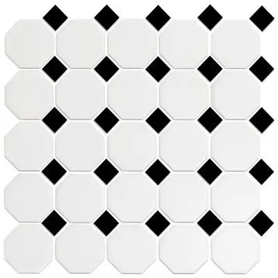 CC Mosaics Matte Black 12x12 Mosaic. Hexagon 2x2