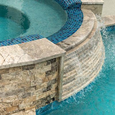 Aquabella Monticello Villanova 6x6 Porcelain Bullnose Pool Tile - Hover