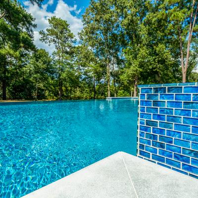 Aquabella Flora Periwinkle 1x2 Glass Mosaic 12"x12" Pool Tile - Hover