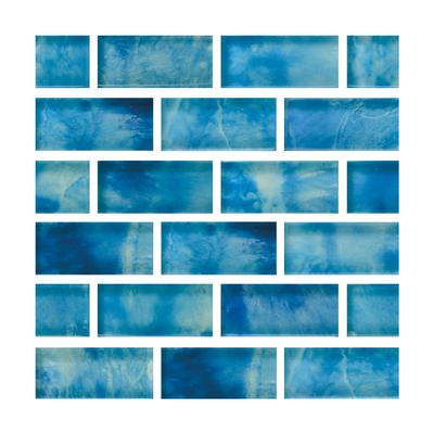 Aquabella Flora Laurel 1x2 Glass Mosaic 12"x12" Pool Tile