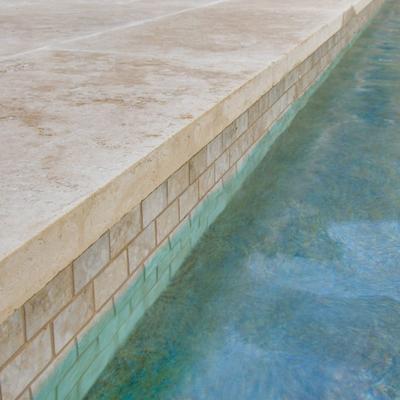 Aquabella Monticello Avorio 1x2 Porcelain Mosaic 12"x12" Pool Tile - Hover