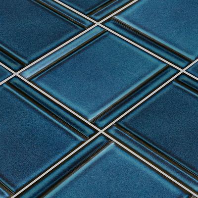 Kawara Tetsukon Blue Relief A 6x6 Porcelain Field Tile 12"x12" Pool Tile