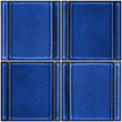 Kawara Ruri Blue Relief A 6x6 Porcelain Field Tile 12"x12" Pool Tile
