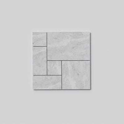 Silver Travertine Field Tile French Pattern