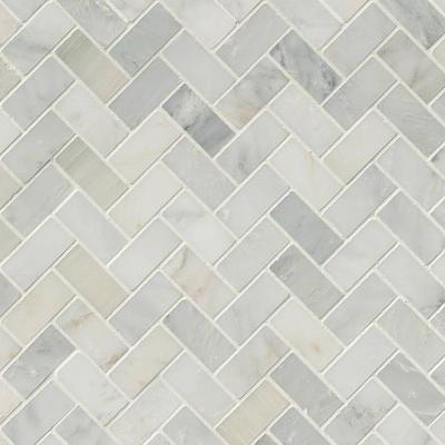 MSI Arabescato Carrara Herringbone Mosaic