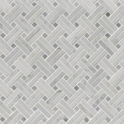MSI Carrara White Basketweave Mosaic