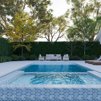 Aquabella Beachfront Malibu 1x2 Porcelain Mosaic 12"x12" Pool Tile - Hover