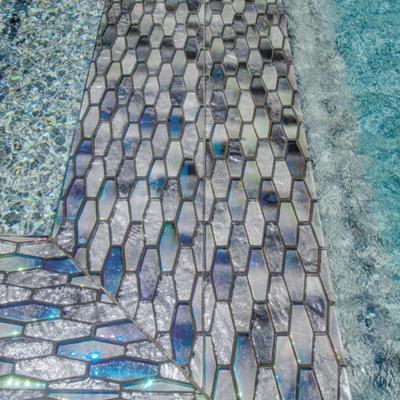 Aquabella Aloha Kona Full Hex Glass Mosaic 12"x12" Pool Tile - Hover