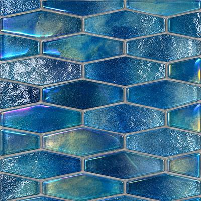 Aquabella Aloha Oahu Border Hex Glass Mosaic 12"x12" Pool Tile