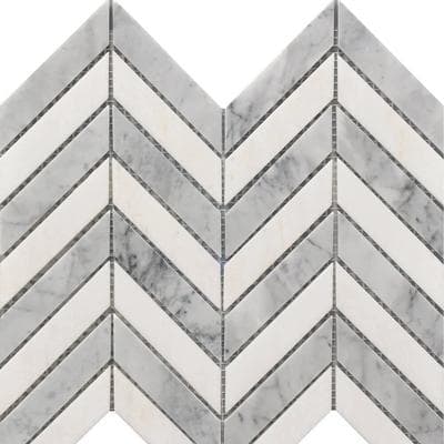 Chevron WH & GR Marble MOS