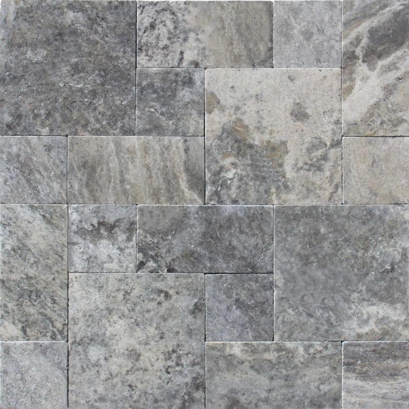 Silver Travertine 3cm Paver Roman Pattern - Image 1