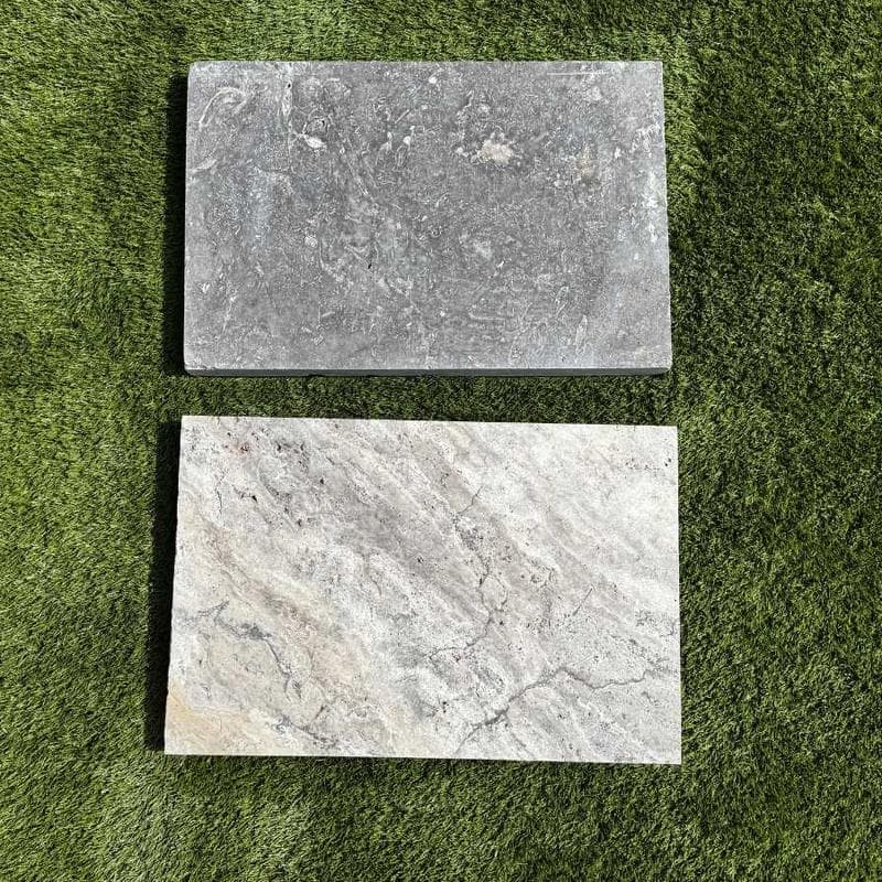 Silver Travertine 5cm Double Modern Pool Coping 16x24 - Image 4