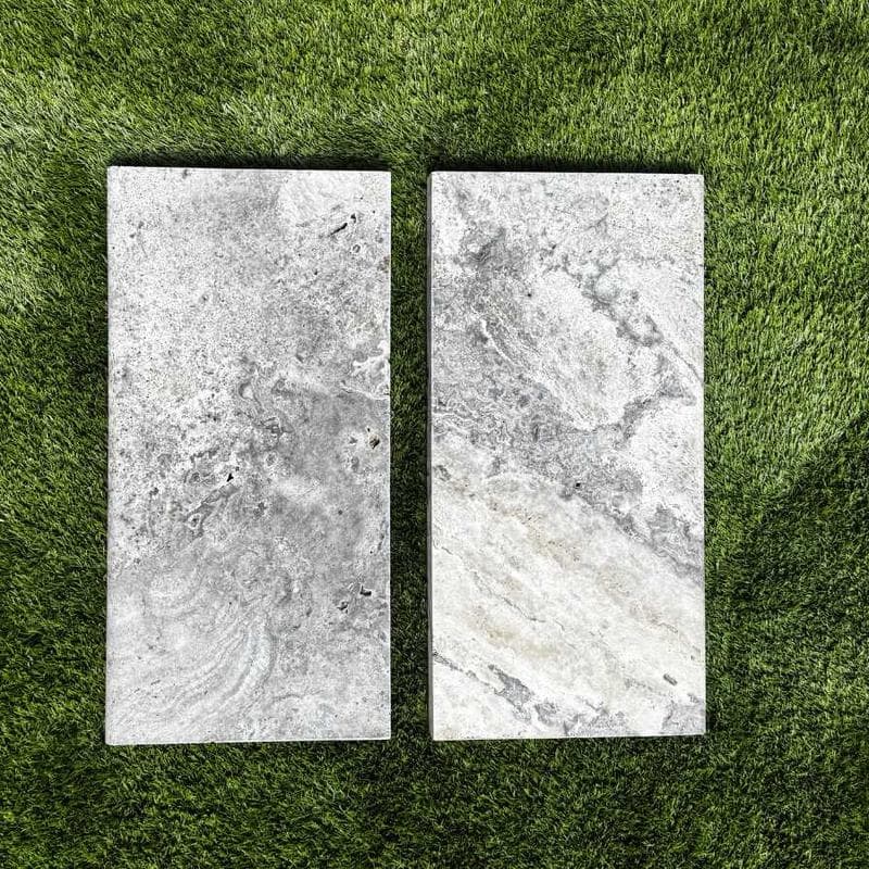 Silver Travertine 3cm Bullnose Pool Coping 12x24 - Image 4