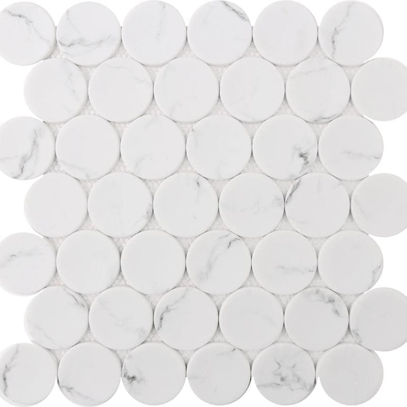 Rockart White Velenca Dots 12x12 Mosaic - Image 1