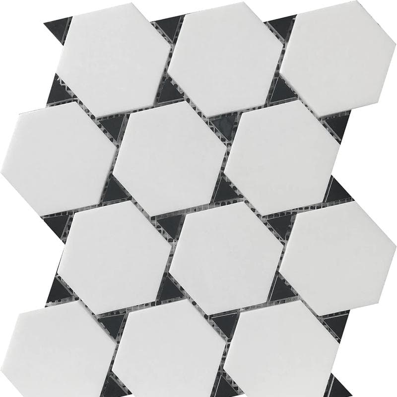 Rockart Thassos & Nero Marquina DOT 11x12 Mosaic - Image 1