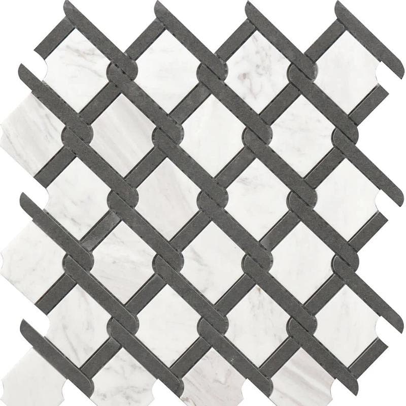 Rockart Medallion BW Marble Mosaic 12x12 - Image 1