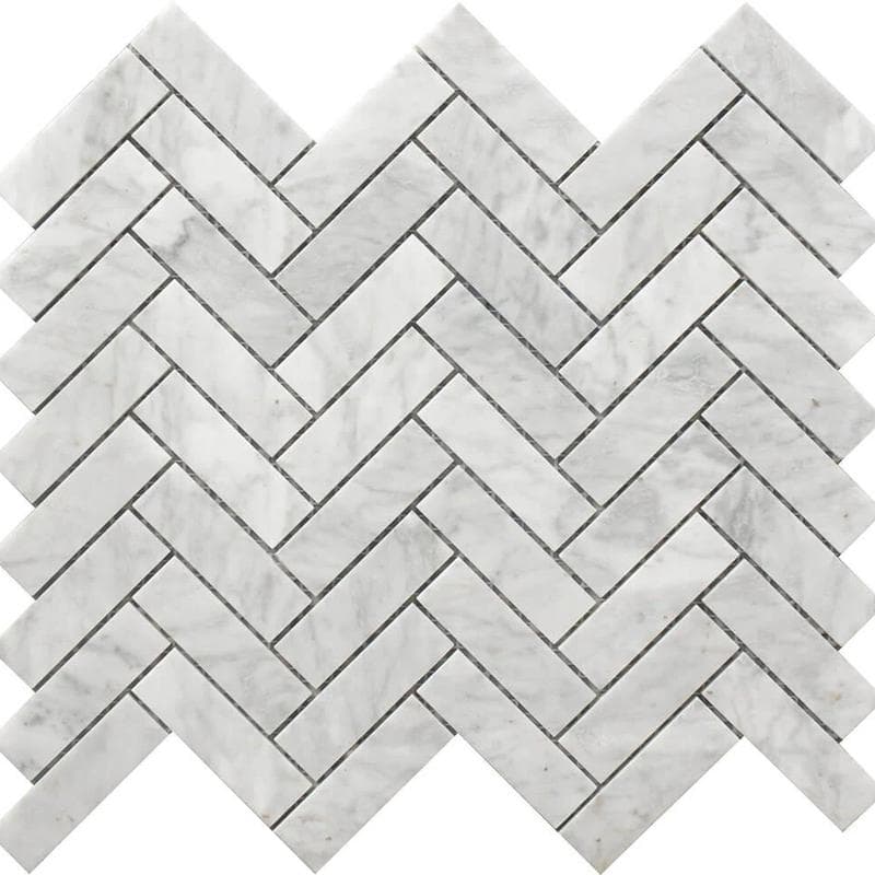 Rockart Herringbone Marble Mosaic 12x12 - Image 1